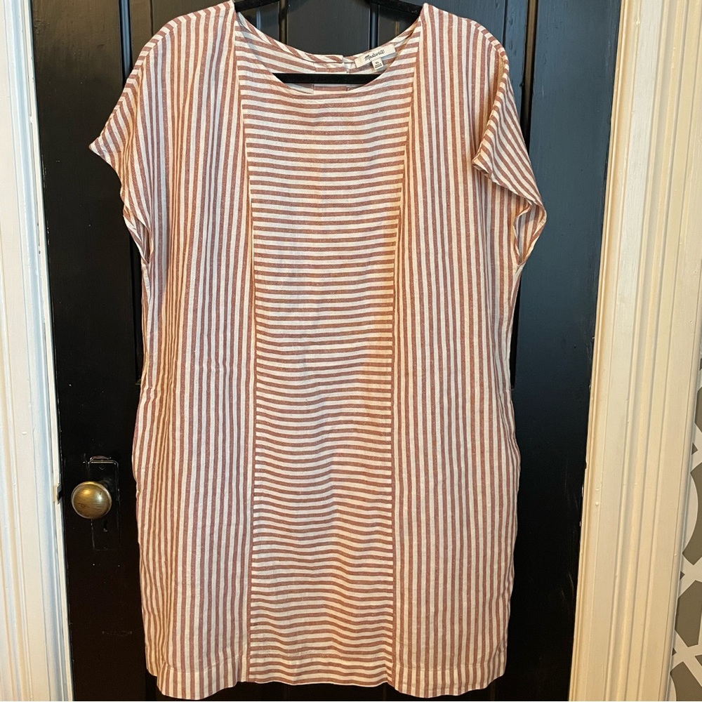 Madewell linen blend shift dress